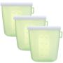 3 Pack Goods Reusable Silicone Containers For Food Storage 240ML-GREEN