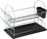 Cascade Dish Rack Steel Plastic Dish Drying Kitchen Rack