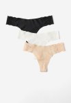 Cotton On Party Pants Seamless G-string Brief 3 Pack - Black cream frappe