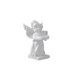 Angel With Tealight Holder 9.5X11.5X17CM White - Looking Left