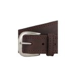 Sniper Darkbrown Double Stitch Leather Belt