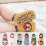 6 Pairs Toddler's Novelty Cute Floor Socks Anti-skid Cotton Socks With Dot Glue Boys Girls Kids Socks For All Seasons Wearing