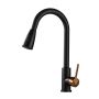 Pull Out Faucet Stainless Steel Kitchen Mixer With Hose Cold & Hot -black