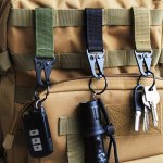 Tactical Molle Clip Buckle Nylon Belt Key Ring Keychain Holder Carabiners For Outdoor Sports Hiking Climbing Camping