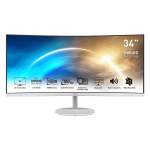 MSI Pro MP341CQ Professional Monitor 3440X1440 Uwqhd Va 1MS 100HZ HDMI White