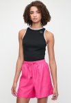 Contrast Binding Rib Vest - Whiteblack