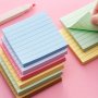 Colorful Lined Self-stick Notes - 80 Sheets Per Pack Self-adhesive For Home Office & School Use - Convenient Reminder Sticky Pads