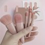 5pcs Makeup Brush Set With Mirror - Nylon Bristles Fragrance-Free For All Skin Types Includes Oval Foundation & Blending Brushes