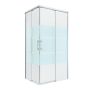 Remix Shower Door Corner Entry Rectangular Chrome With Privacy Glass W70CMXD90CMXH195CM