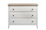Hampton Chest 3 Drawers White ash Grey Top