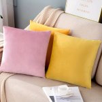 1PC Velvet Soild Color Throw Pillow Cover Cushion Pillow Case For Sofa Bed Car Living Room Home Decor Room Decor Without Pillow 