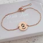 Topper Personalized Foot Hand Or Paw Print Bracelet Stainless Steel Silver Gold Or Rose Gold Ready In 3 Days
