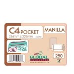 Global C4 324 229 Manilla S seal Envelopes 250BX
