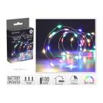 LED Lights Silver Wire 100 Multi Color Micro LED Leadwire: 10CM Bulb Distance: 5CM 495CM