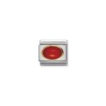 Composable Classic Link In Gold With Red Coral