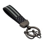 Elegananccy Black American Usa Flag Car Keychain With Zinc Alloy Ring Men Car Accessories