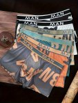 4PCS Men's Underwear Set Comfortable Soft Boxer Briefs Set Breathable Stylish Boxer Briefs Sporty Printed Underwear.