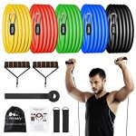 Resistance Bands Set 12PCS Workout Bands With Handles Door Anchor Ankle Straps And Carry Bag Exercise Bands For Shape Body And H