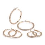 Goldair Gold 3-PACK Diamante Ecletic Hoops Earrings