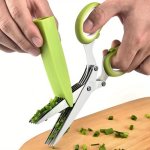1PC Multifunctional Stainless Steel 5-BLADE Kitchen Scissor Set - Sharp Blades For Quick And Easy Cutting Of Onions Vegetables A