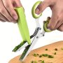 1PC Multifunctional Stainless Steel 5-BLADE Kitchen Scissor Set - Sharp Blades For Quick And Easy Cutting Of Onions Vegetables And More - Portable And