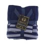 Plush 3 Piece Set - Bath Towel Hand Towel And Face Cloth - 100% Cotton - Navy