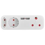 3 Way USB Adaptor White