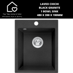 Laveo Chichi Black Granite 1 Bowl Sink - 480 X 390 X 190MM