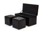 3-PIECE Faux Leather Storage Ottoman Set