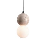 Twins Travertine And Opal Glass Pendant Light