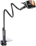 Lamicall Gooseneck Phone Holder For Bed - Cell Phone Mount Clamp Clip Flexible Long Arm Overhead Mount For Desk Headboard Bedsid