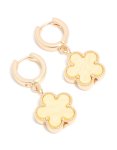 Goldair Gold Yellow Flower Drop Huggie Earrings