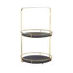 Marble Cake Stand With Handles Black