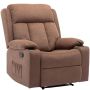 Reclining Sofa Flannel Recliner Chair Lounger Couch - Brown