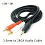 3.5MM Audio Aux To 2 Rca 1.5 Meter Male Stereo Av Adapter Cable Headphone Speaker Amplifier Plug Wire