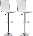 Smte 2 X Stylish Modern Bar Stools White With Keychain