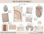 Cot Duvet Bedding Boho Pattern With Rainbow Set Neutral