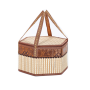 Bamboo Basket Shopping Storage Box Outdoor Picnic Storage Bin