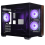 Cooler Master Elite 481 Wood Micro-atx Case Featuring Compact Dual-chamber Natural Wood Front Panel And 270 Seamless Tempered Glass Side Panel Black Colour