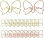 Decorative Metal Paper Clips Bowknot Shape 20PCS Rose Gold And Gold