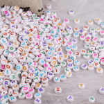 100 200PCS 4 7MM Acrylic Round Beads Washed Mixed White Color Letters Round Shape Alphabet Beads For Diy Bracelet Necklace Makin