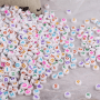 100/200Pcs 4*7mm Acrylic Round Beads Washed Mixed White Color Letters Round Shape Alphabet Beads For DIY Bracelet Necklace Making Jewelry Accessories