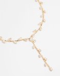Goldair Gold Cubic Zirconia Leaf Y-necklace