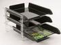 Bantex Vision 3 Tier Letter Tray - Black