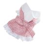 Pet Dress W/ Lace Hem & Bow Cute Dog Cat Skirt For Home Outdoor Walk Pink
