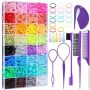 Auroray 32 Colors Small Hair Rubber Bands With 16 Styling Tools 2000 Pcs Elastic Girl Baby Hair Ties MINI Bands With Elastic Cutter Hair Accessorie