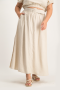 Palesa Linen Midi Skirt - Beige - XL