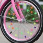 36pcs Colorful Star-Shaped Plastic Bicycle Spokes Beads - Perfect Decorative Accessories For Bicycle