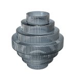 A&b Home Smoked Fluted Geometric Vase - Tiered Decorative Glass Vase Tabletop Home D Cor Bedroom Living Room Accent Piece Entryw