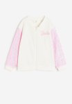 Printed Sweatshirt Cardigan - White Multi